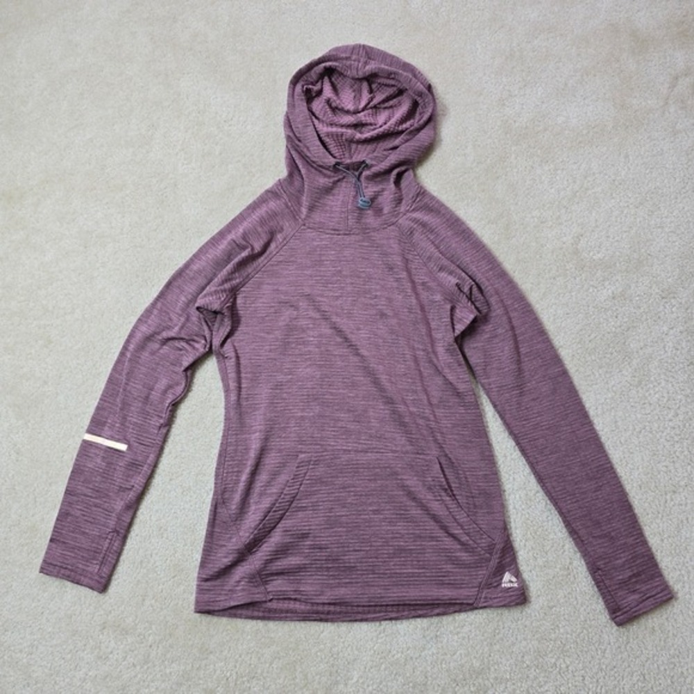RBX Womens Heathered Dusty Rose Activewear Hoodie Small Waffle Lined - Picture 3 of 6